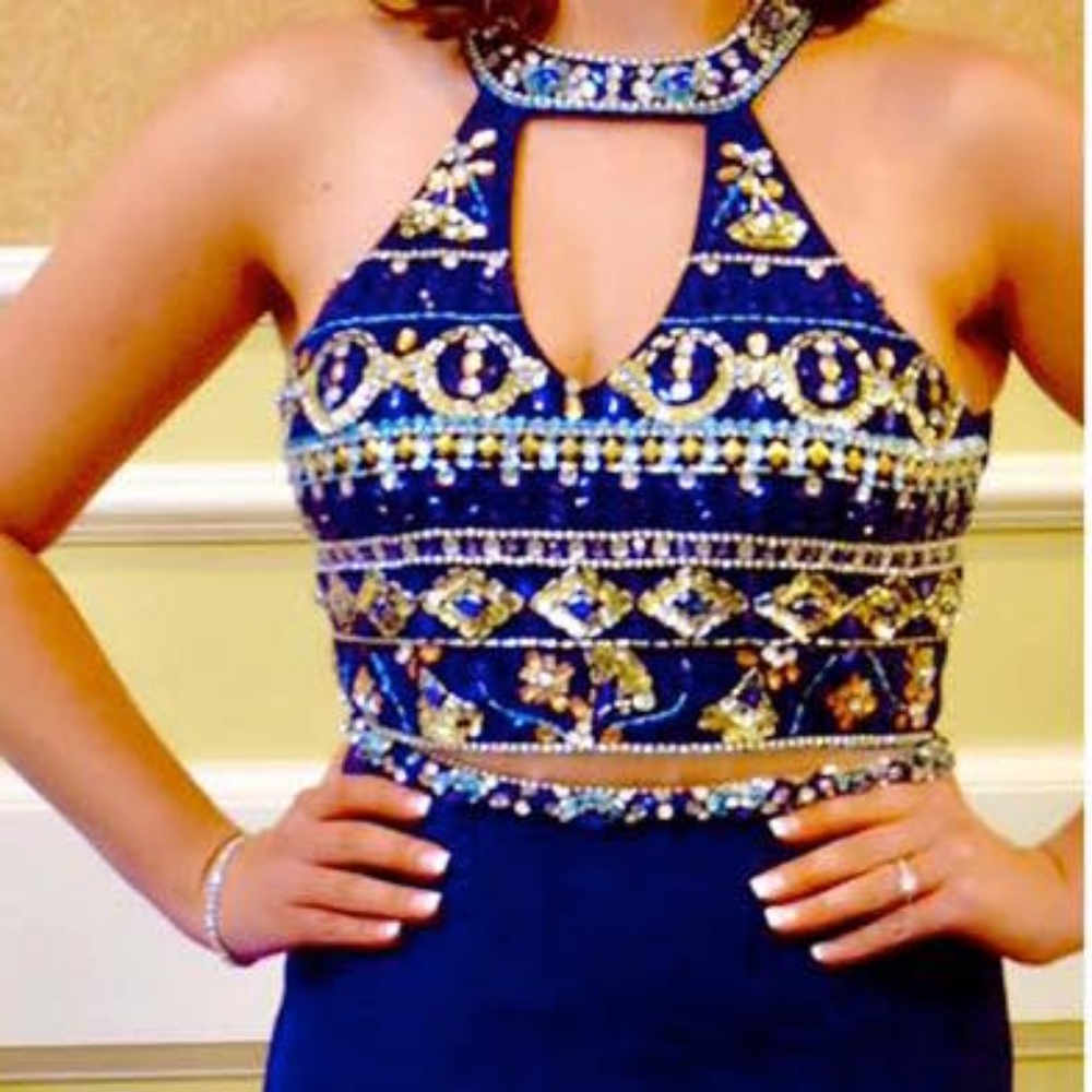 Navy Blue 2 Piece "Crystal Doll" Dress